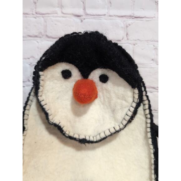Penguin Children's Felt Wool Bag, Made in Nepal, Backpack Lined Felted Handmade - Picture 2 of 11